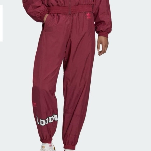 ADIDAS originals maroon red Sweatpants Relaxed cuffed Joggers size small - Picture 4 of 8